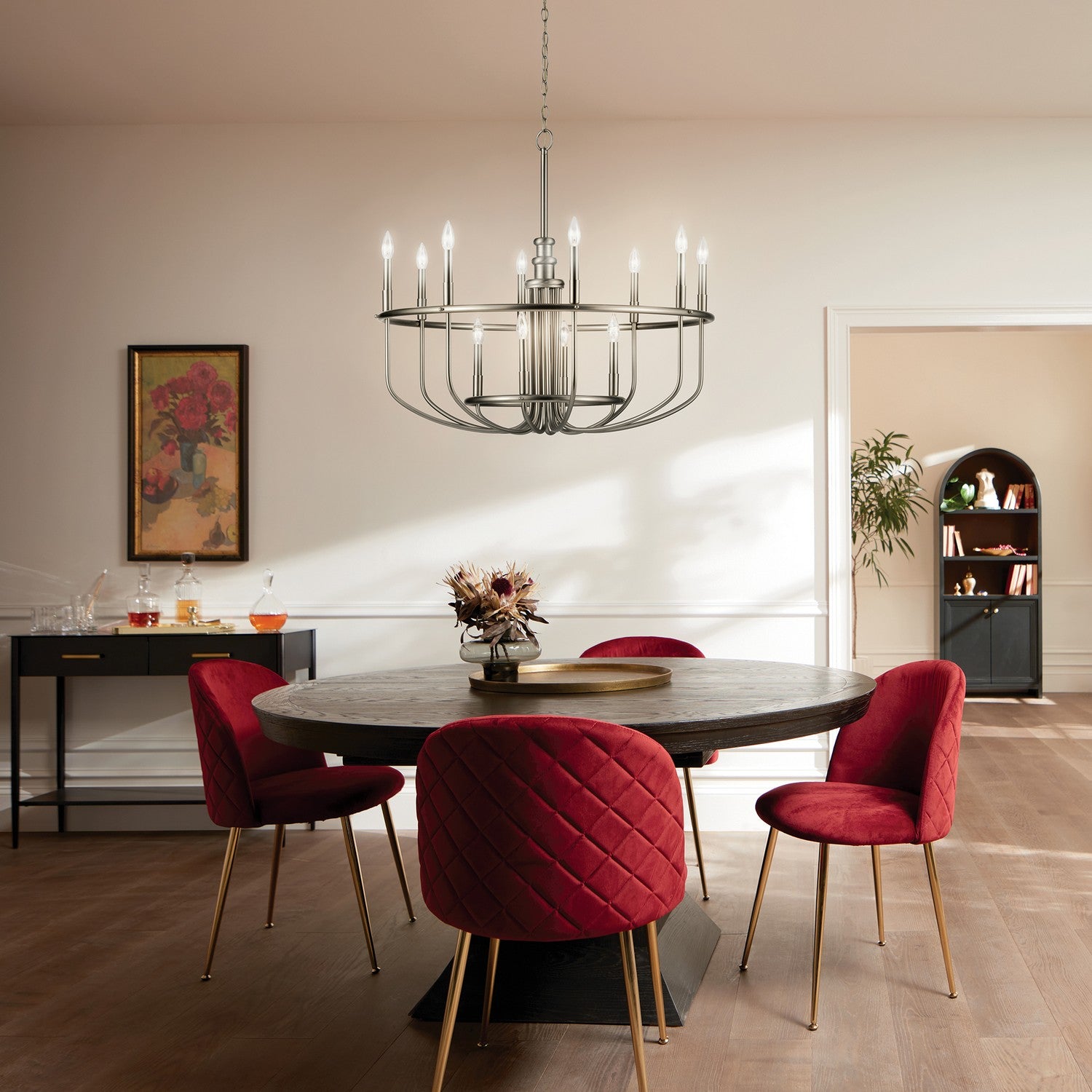KICHLER 52305NI Capitol Hill 30.75" 12 Light Chandelier In Brushed Nickel