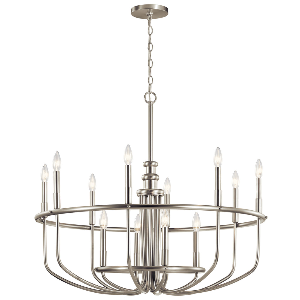 KICHLER 52305NI Capitol Hill 30.75" 12 Light Chandelier In Brushed Nickel