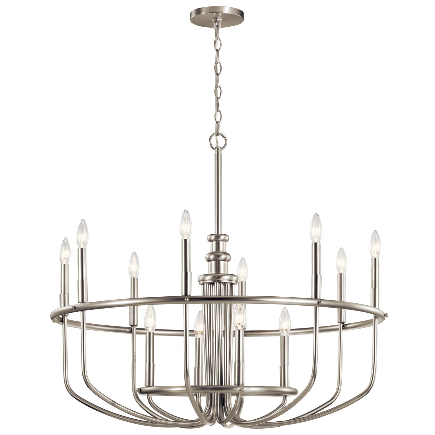 KICHLER 52305NI Capitol Hill 30.75" 12 Light Chandelier In Brushed Nickel