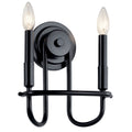 KICHLER 52308BK Capitol Hill 10.75" 2 Light Wall Sconce In Black