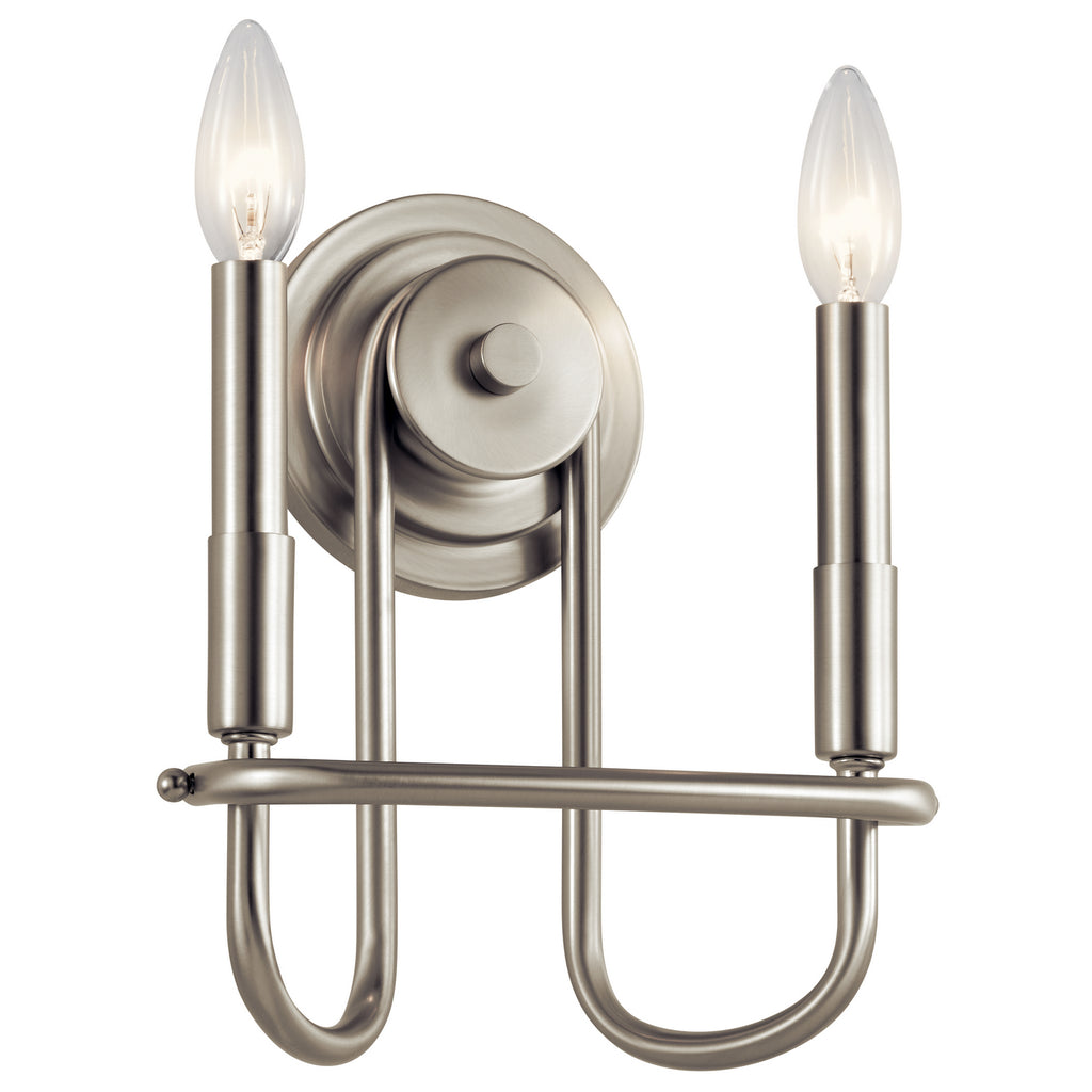 KICHLER 52308NI Capitol Hill 10.75" 2 Light Wall Sconce In Brushed Nickel