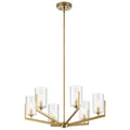 KICHLER 52314BNB Nye 14.75" 6 Light Chandelier With Clear Glass In Brushed Natural Brass