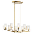 KICHLER 52315BNB Nye 14.75" 8 Light Oval Chandelier With Clear Glass In Brushed Natural Brass
