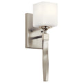 KICHLER 55000NI Marette 5 " 1 Light Wall Sconce With Satin Etched Cased Opal Glass In Brushed Nickel
