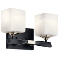 KICHLER 55001BK Marette 13.5 " 2 Light Vanity Light With Satin Etched Cased Opal Glass In Black