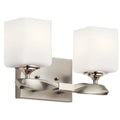 KICHLER 55001NI Marette 13.5 " 2 Light Vanity Light With Satin Etched Cased Opal Glass In Brushed Nickel