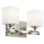 KICHLER 55001NI Marette 13.5 " 2 Light Vanity Light With Satin Etched Cased Opal Glass In Brushed Nickel
