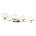 KICHLER 55026PN Pim 34" 4 Light Vanity Light with Satin Etched Cased Opal Glass in Polished Nickel