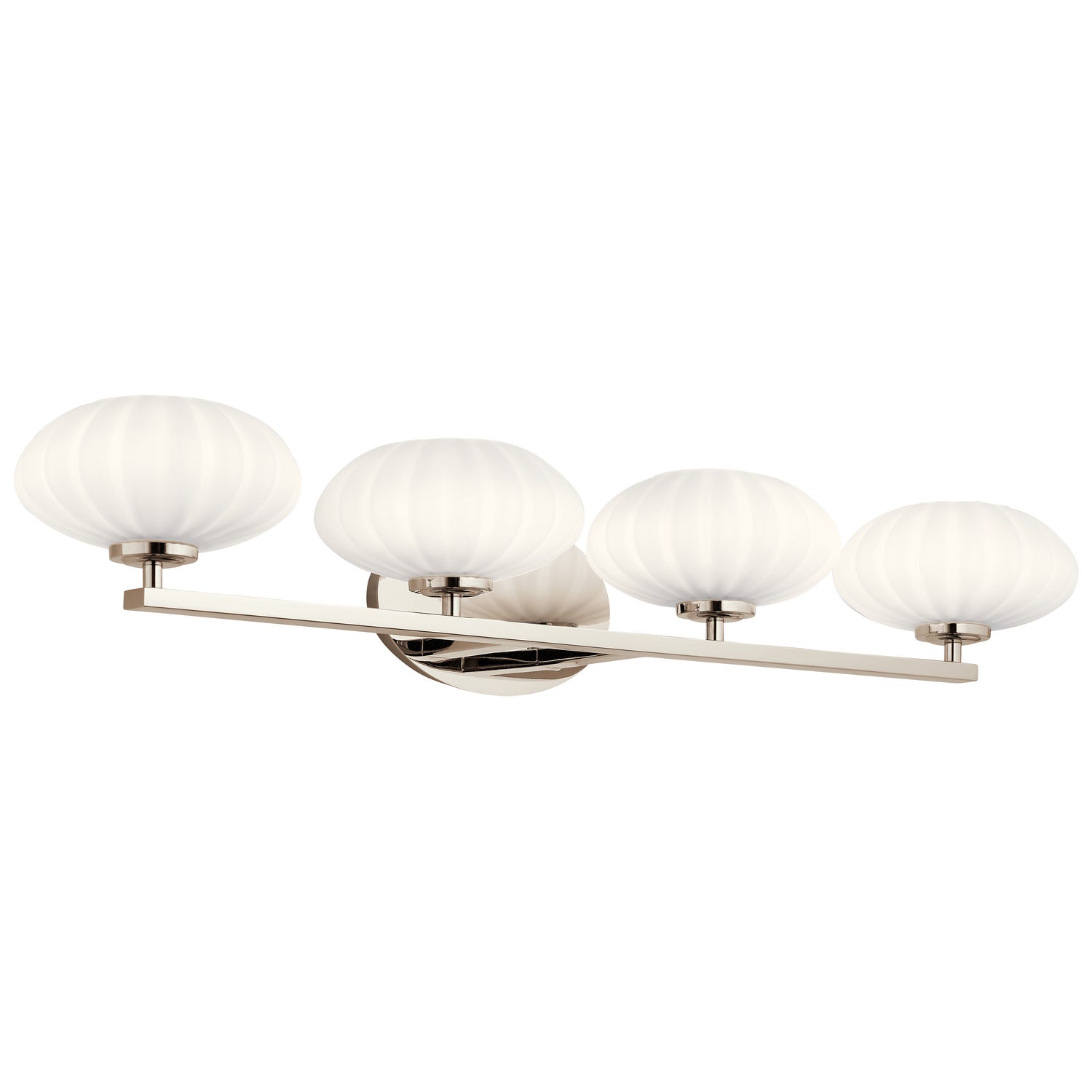 KICHLER 55026PN Pim 34" 4 Light Vanity Light with Satin Etched Cased Opal Glass in Polished Nickel
