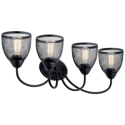 KICHLER 55044BK Voclain Four Light Bath Black