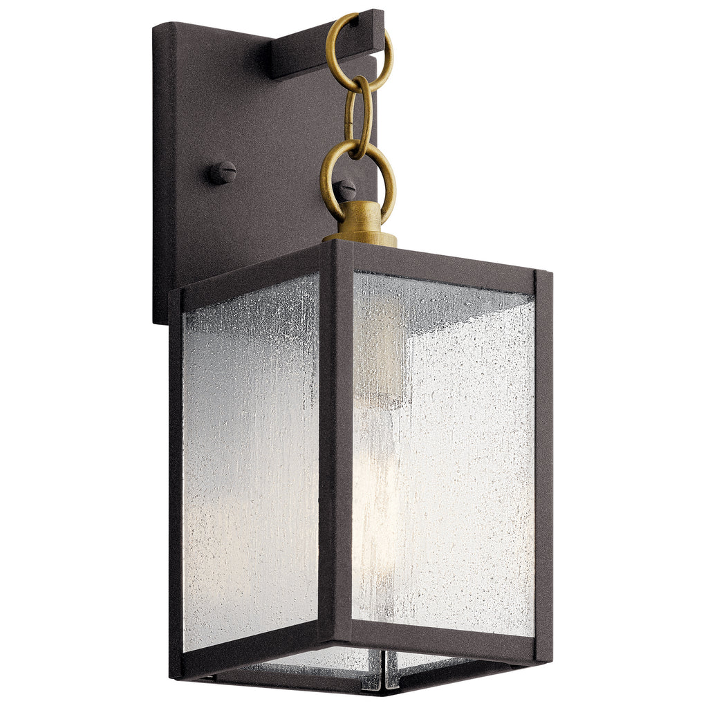 KICHLER 59006WZC Lahden 16.75" 1 Light Outdoor Wall Light With Clear Seeded Glass In Weathered Zinc