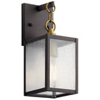 KICHLER 59006WZC Lahden 16.75" 1 Light Outdoor Wall Light With Clear Seeded Glass In Weathered Zinc