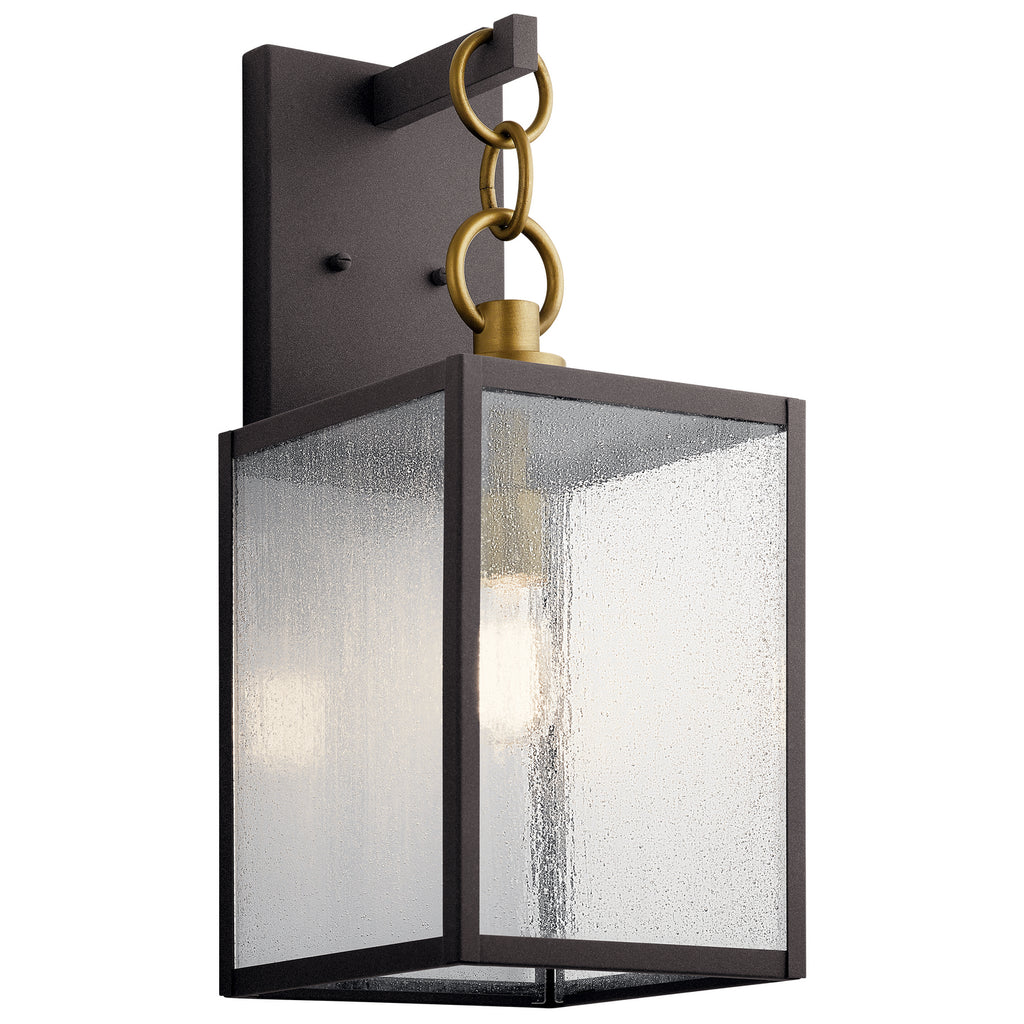KICHLER 59007WZC Lahden 21.75" 1 Light Outdoor Wall Light With Clear Seeded Glass In Weathered Zinc