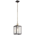 KICHLER 59008WZC Lahden 17.25" 1 Light Outdoor Convertible Pendant/Semi Flush With Clear Seeded Glass In Weathered Zinc