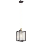 KICHLER 59008WZC Lahden 17.25" 1 Light Outdoor Convertible Pendant/Semi Flush With Clear Seeded Glass In Weathered Zinc
