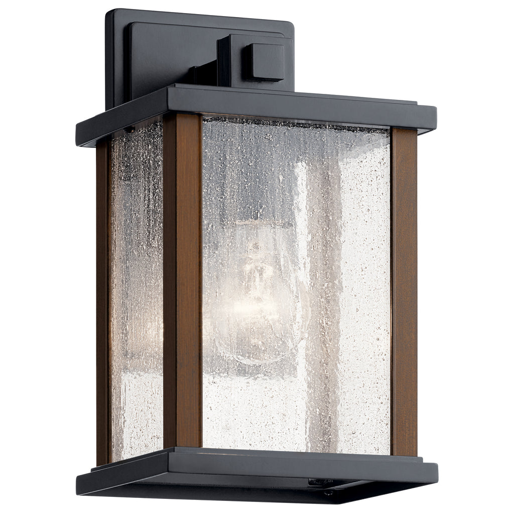 KICHLER 59016BK Marimount 11" 1 Light Outdoor Wall Light With Clear Ribbed Glass In Black