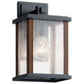 KICHLER 59016BK Marimount 11" 1 Light Outdoor Wall Light With Clear Ribbed Glass In Black