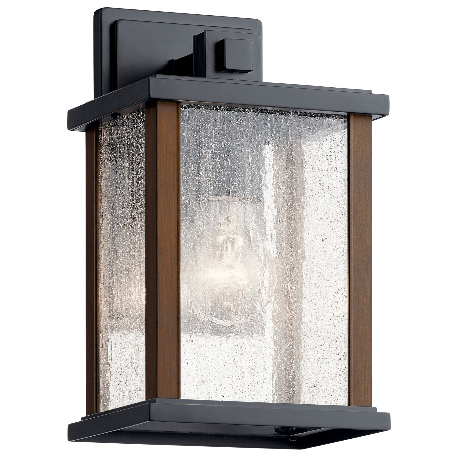 KICHLER 59016BK Marimount 11" 1 Light Outdoor Wall Light With Clear Ribbed Glass In Black