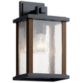 KICHLER 59017BK Marimount 12.75" 1 Light Outdoor Wall Light With Clear Ribbed Glass In Black