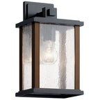 KICHLER 59017BK Marimount 12.75" 1 Light Outdoor Wall Light With Clear Ribbed Glass In Black