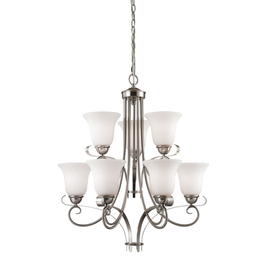 THOMAS 1009CH/20 Brighton 25'' Wide 9-Light Chandelier - Brushed Nickel