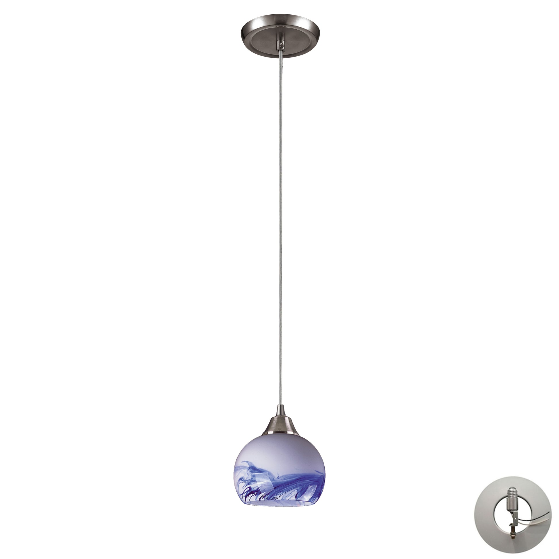 ELK SHOWROOM 101-1MT-LA Mela 6'' Wide 1-Light Pendant - Satin Nickel