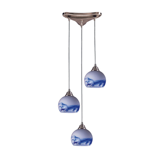 ELK SHOWROOM 101-3MT Mela 10'' Wide 3-Light Pendant - Satin Nickel