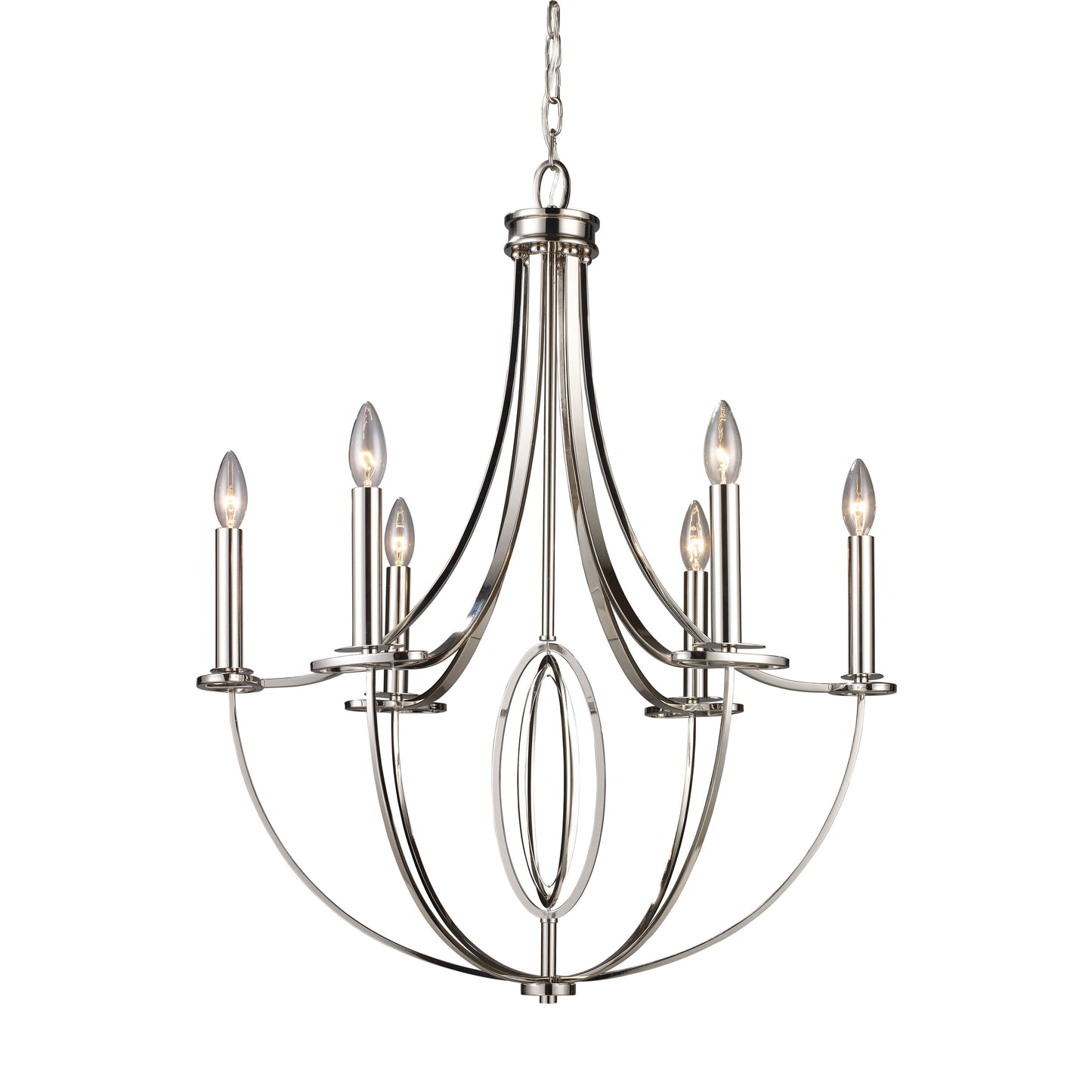 ELK SHOWROOM 10121/6 Dione 25'' Wide 6-Light Chandelier - Polished Nickel