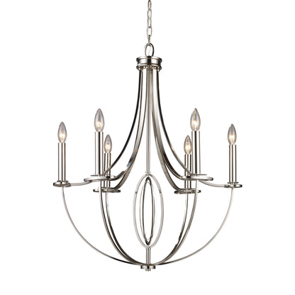 ELK SHOWROOM 10121/6 Dione 25'' Wide 6-Light Chandelier - Polished Nickel