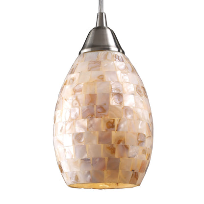 ELK SHOWROOM 10141/1 Capri 5'' Wide 1-Light Pendant - Satin Nickel