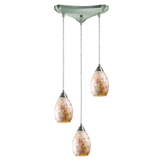 ELK SHOWROOM 10141/3 Capri 11'' Wide 3-Light Pendant - Satin Nickel