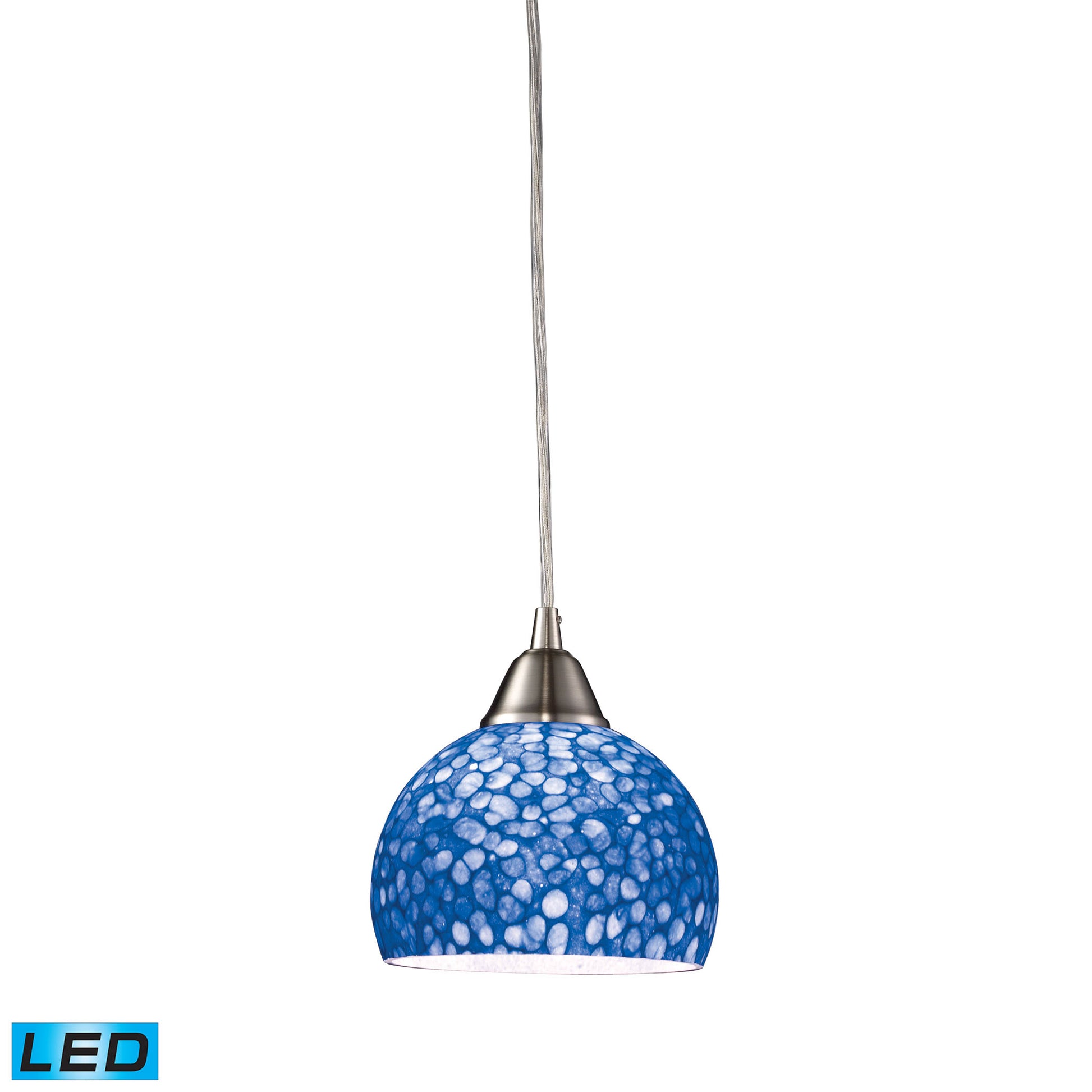 ELK SHOWROOM 10143/1PB-LED Cira 6'' Wide 1-Light Pendant - Satin Nickel (LED)