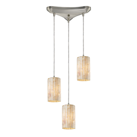 ELK SHOWROOM 10147/3 Coletta 10'' Wide 3-Light Pendant - Satin Nickel