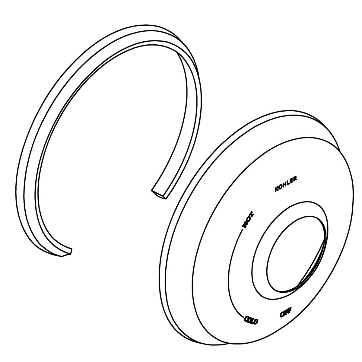KOHLER Escutcheon Assembly - Oil-Rubbed Bronze, K-1015367-BRZ