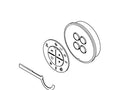 KOHLER FLAGSHIP RIVERBATH(r) COVER/CB ASSEMBLY - Biscuit, K-1020678-F-96