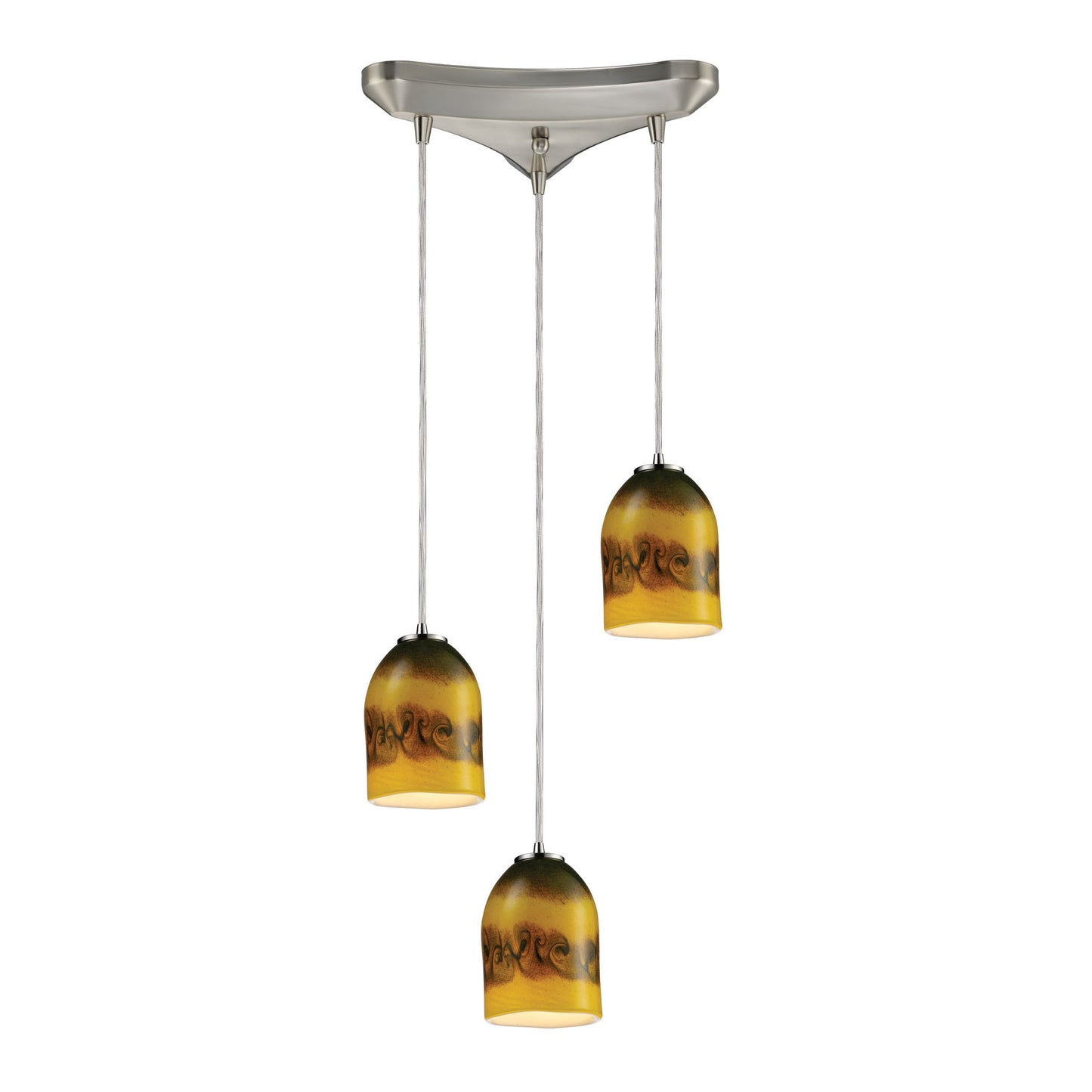 ELK SHOWROOM 10217/3CMT Cosmos 3-Light Pendant Comet in Satin Nickel