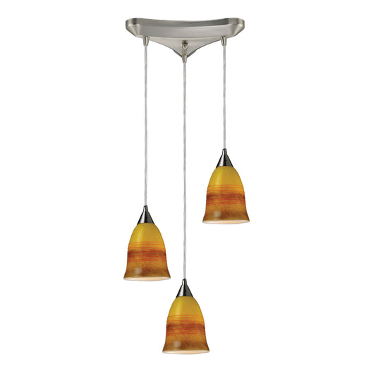 ELK SHOWROOM 10218/3ERH Horizon 3-Light Pendant Earth in Satin Nickel