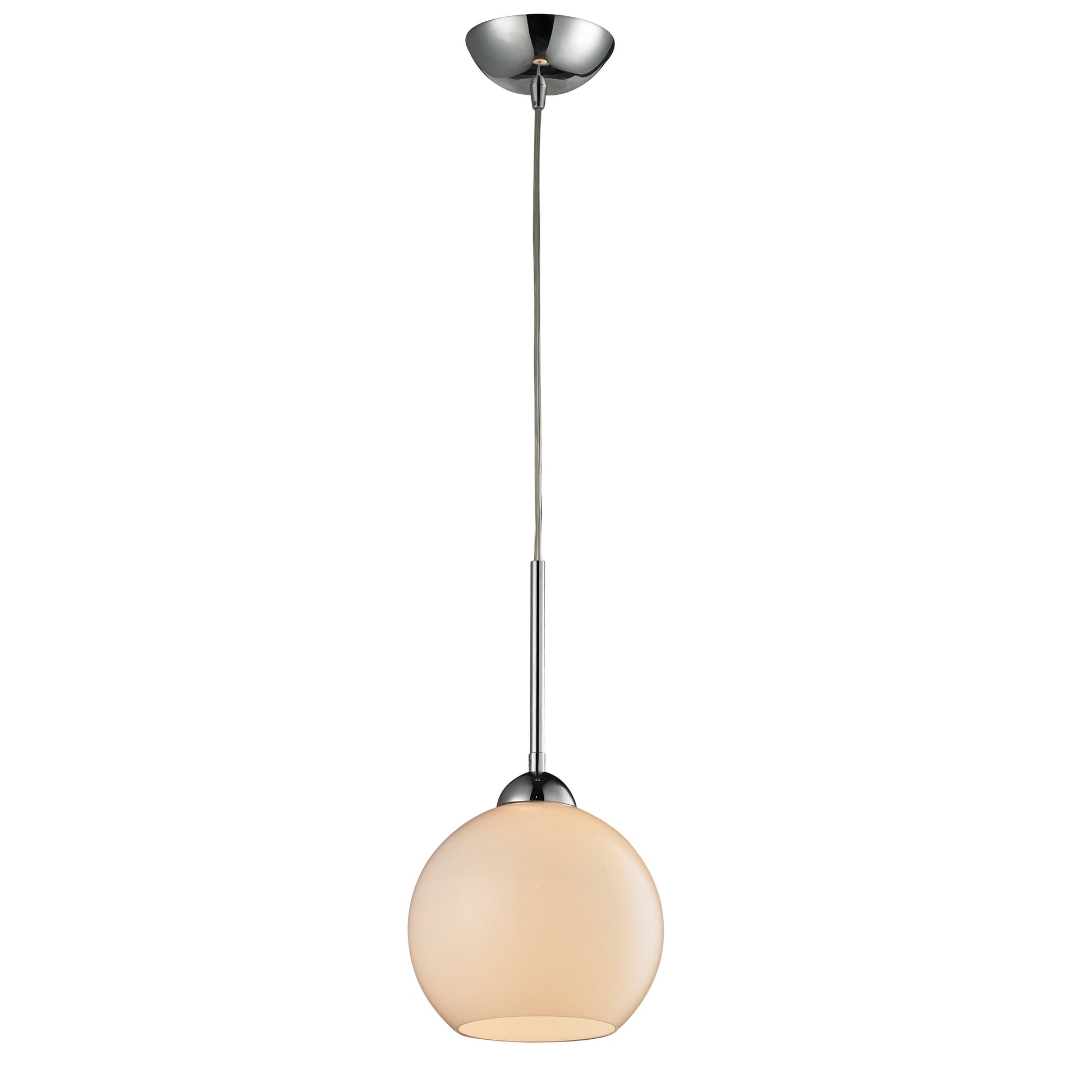 ELK SHOWROOM 10240/1WH Cassandra 8'' Wide 1-Light Pendant - Polished Chrome