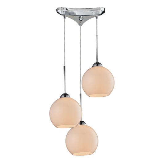 ELK SHOWROOM 10240/3WH Cassandra 10'' Wide 3-Light Pendant - Polished Chrome