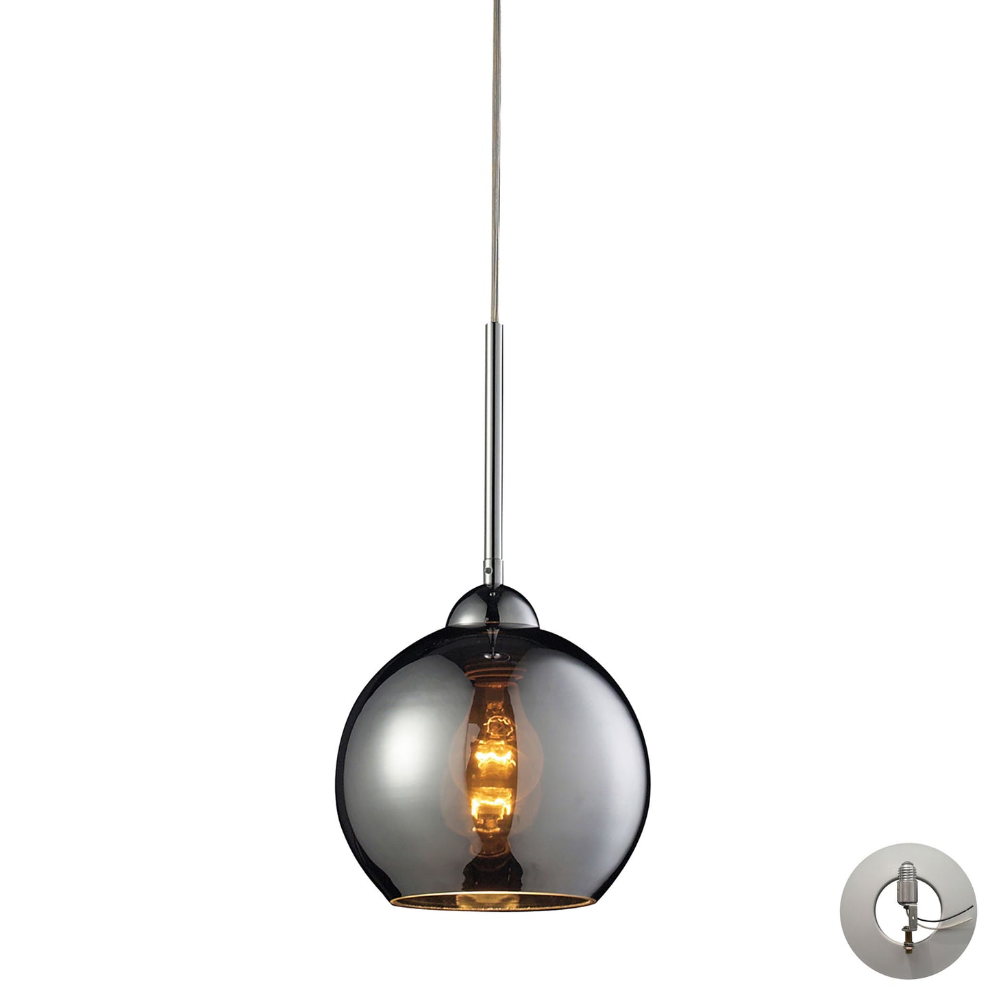 ELK SHOWROOM 10240/1CHR-LA Cassandra 8'' Wide 1-Light Pendant - Polished Chrome (Includes Adapter Kit)