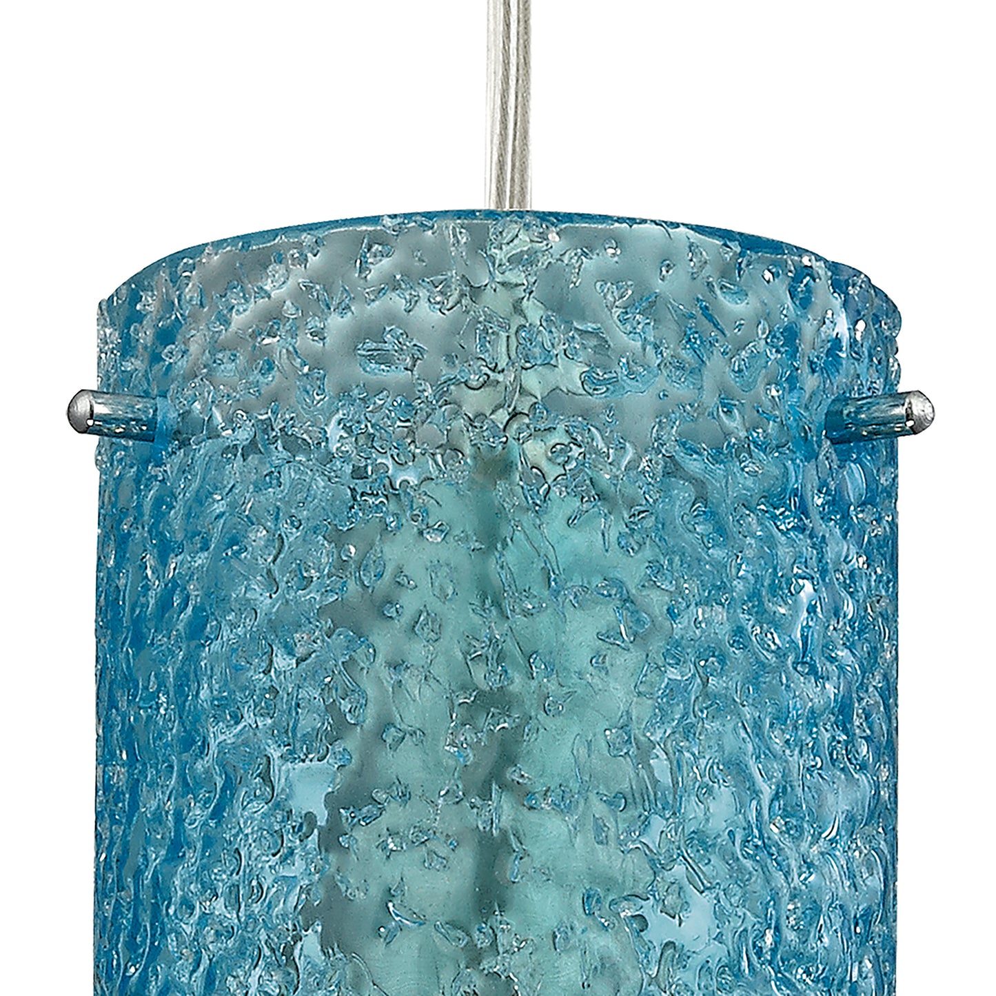 ELK SHOWROOM 10242/1MB Ice Fragments 5'' Wide 1-Light Pendant - Satin Nickel and Midnight Blue Glass