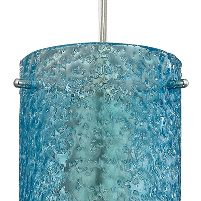 ELK SHOWROOM 10242/1MB Ice Fragments 5'' Wide 1-Light Pendant - Satin Nickel and Midnight Blue Glass