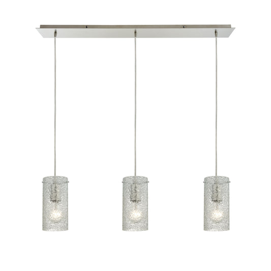 ELK SHOWROOM 10242/3LP Ice Fragments 36'' Wide 3-Light Pendant - Satin Nickel and Clear Glass