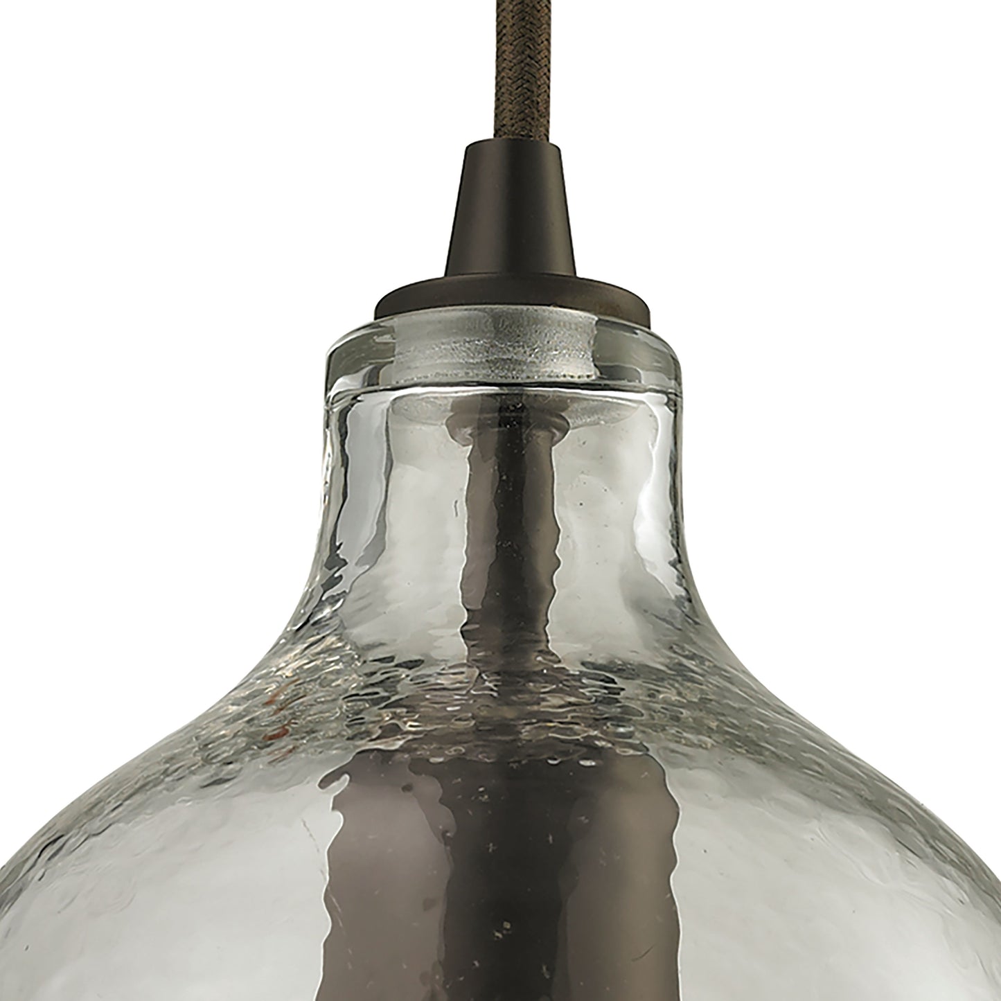 ELK SHOWROOM 10331/1CLR Hammered Glass 5'' Wide 1-Light Pendant - Oil Rubbed Bronze with Clear