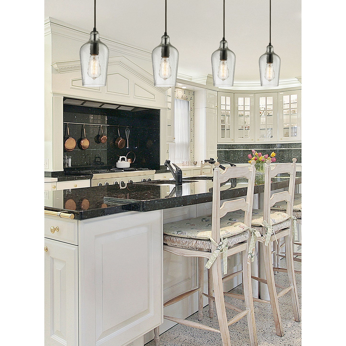 ELK SHOWROOM 10331/1CLR Hammered Glass 5'' Wide 1-Light Pendant - Oil Rubbed Bronze with Clear