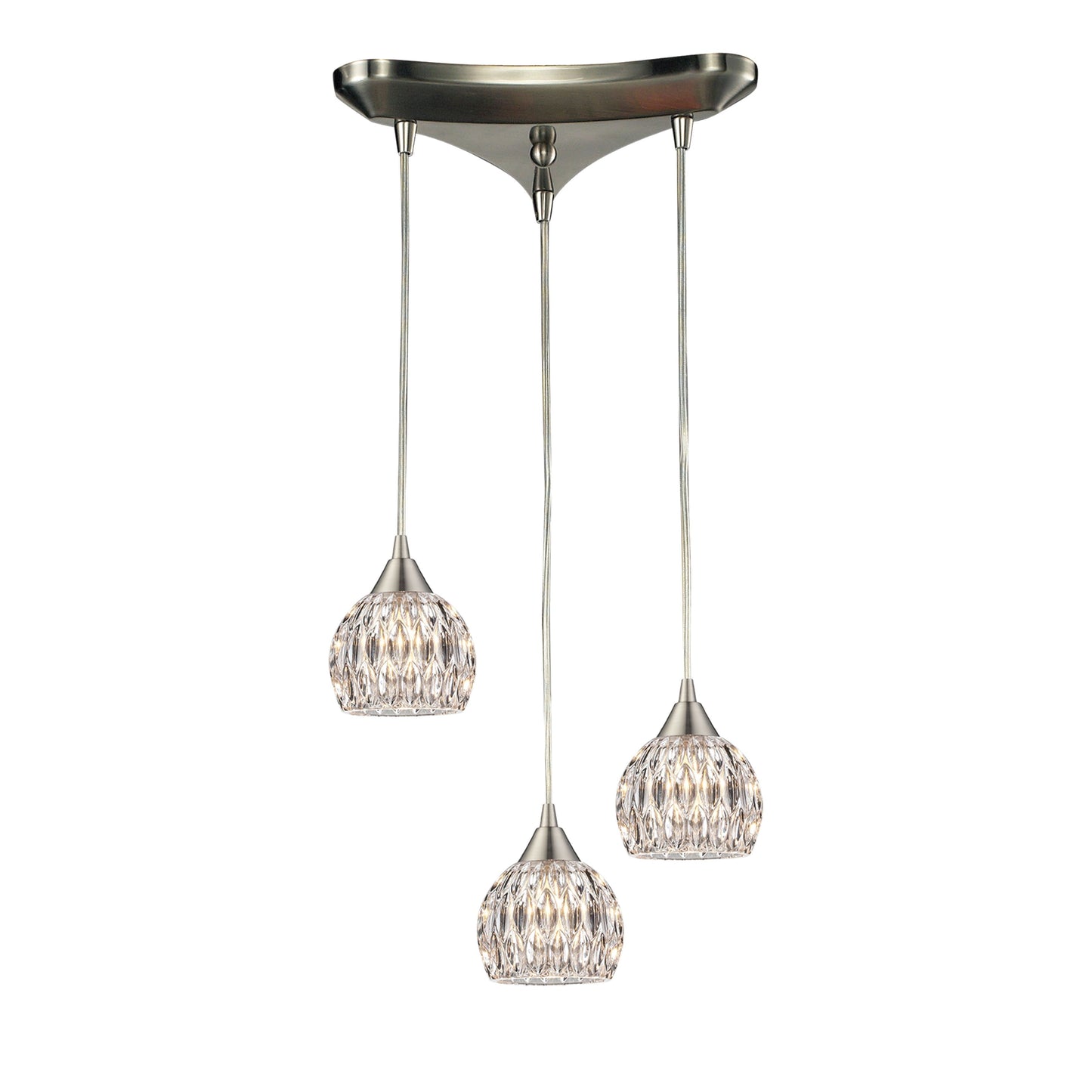 ELK SHOWROOM 10342/3 Kersey 10'' Wide 3-Light Pendant - Satin Nickel