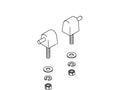 KOHLER Check Hinge Toilet Seat Hinge Pack - Mexican Sand, K-1035010-33