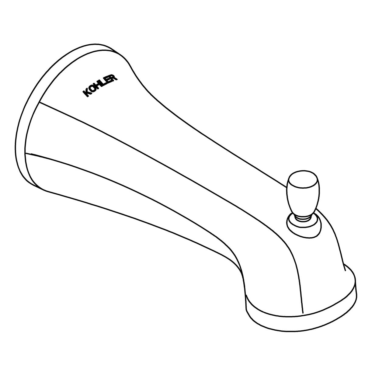 KOHLER W-M Diverter Spout Assembly, Slipfit - Vibrant Polished Nickel, K-1035018-SN