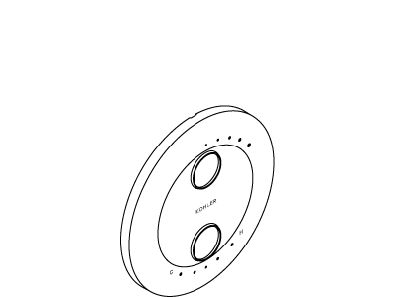 KOHLER Escutcheon, Stacked - Vibrant Brushed Nickel, K-1036313-BN