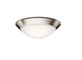 KICHLER 8882NI Ceiling Space 16.5" 2 Light Flush Mount With Satin Etched Cased Opal In Brushed Nickel